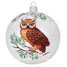 Шар стеклянный "Филин" 95мм, подарочная упаковка