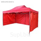Палатка торговая 3*6 м, каркас складной черный, с молнией, цвет красный