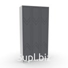 Шкаф распашной 120х55х240 Ренессанс, белый/ мдф графит soft touch, 3х створчатый