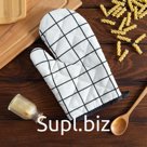 Варежка «Доляна. Клетка», белая, 26×16 см, 100% п/э