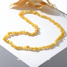 Бусы "Янтарь" галтовка через крошку с бисером, цветные, 45см