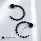 Пирсинг «Кольцо» кручёное, d=0,8 см, пара, цвет чёрный