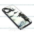 Силиконовый чехол, спинка стекло, плотный, для iPhone 7 Plus/ 8 Plus, самолеты и солдат
