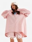 Костюм женский (рубашка, шорты) MINAKU: Oversize цвет тёмно-розовый, размер 42