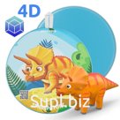 Sled-ice with additional reality with Triceratops print Article: 18512_conclusion