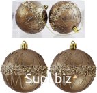 2 Christmas tree balls, 8 cm, Triumph, color: golden brown
