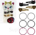 Kitty Hair Accessories, 28 pcs (4 hair clips, 24 elastic bands)