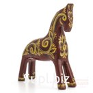 The horse is dark red with a golden pattern