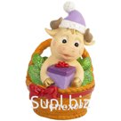 Декоративная фигурка "Бычок в корзинке", полирезина, 8,5*5,5*5,5см
