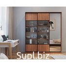 Библиотека-купе HOBBY 222х45х210 GGZ Дуб Табачный-Белый шёлк