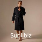 Халат вафельный мужской SL HOME: Boho "Дарк Маре", размер S, 100% хлопок, 280 г/м2
