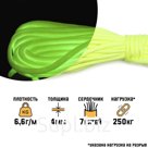 Паракорд "Мастер К." 550 светящийся в темноте, 4 мм, 10 м, жёлтый