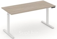 Стол электроподъемный, цвет белый + дуб аттик