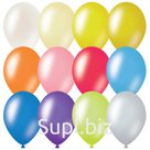 Воздушные шары, 100шт., М9/23см, MESHU, металлик, 12 цветов ассорти