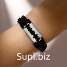 Браслет кожаный «Лезвие», чёрно-коричневый с чернёным серебром, d=7 см