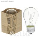 Лампа накаливания ТЭЛЗ А50, 60 Вт, Е27, 230 В