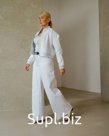 Брюки из легкой джинсы холодный белый