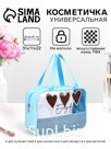 Косметичка-сумка на молнии для бассейна, с ручками, большая, прозрачная/голубая
