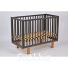 Кроватка детская Polini Kids Simple 340, графит/дуб каменный