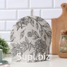 Грелка на чайник Этель Black flowers 28×28 см, 100% хлопок, 190 г/м²