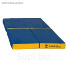 Мат PERFETTO SPORT, 100 х 100 х 10 см, складной, 4 сложения, синий/жёлтый