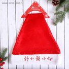Колпак новогодний "Снежинки" красный 28*38 см