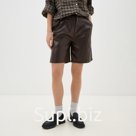 Шорты женские кожаные MIST Base, размер 44, коричневые