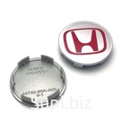 Колпачок в диск Хонда серый красный 63-69 мм 04299