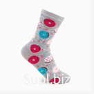 Носки женские «Сладкий пончик», цвет серый, размер 23-25