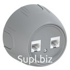 Розетка OneKeyElectro Rotondo компьютерная 2xRJ45 кат.5e, серая