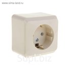 Розетка SE "Этюд", 16 А, 250 В, накладная, с з/к, IP20, кремовая, PA16-003K