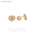 Серьги "Пусеты" сердечки, позолота