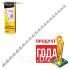 Пружины для переплета пластиковые, d=8мм, 100 штук, сшивают 21-40 листов, белые, BRAUBERG 530810