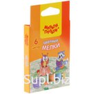 Мелки цветные Мульти-Пульти "Енот на опушке леса", 6цв., круглые, картонная коробка, европод.
