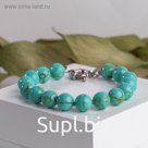 Браслет шар №10 "Бирюза старая"