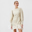 Платье мини женское MINAKU: Casual Collection, бежевое, размер 48