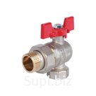 Кран шаровой ROMMER RBV-0006-0610220, 3/4", внутр/наруж резьба, угловой, американка, бабочка