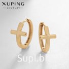 Серьги-кольца XUPING круглый крест, цвет золото, d=2 см