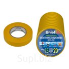 Изоляционная лента Uniel UIT-135P 20/15/10 YEL 20м, 15мм, 0,135мм, 10шт, цвет Желтый