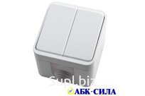 Выключатель 2-кл 10А ОУ IP44 "ПЕГАС" белый
