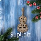 Ёлочная игрушка «Зимнее волшебство. Виолончель блеск» пластик, 15х6,5 см, золото
