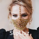 Golden festival stage mask