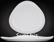 NataM dinner plate, 255mm, triangular, white