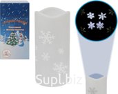 Candle Projector Lantern with Snowflakes Size: 7x7x15cm LED Color: White