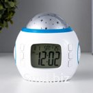 Ночник-проектор LED 3хААА с часами, датой, термометром 10,5х8,2х10,5 см