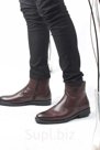 Кожа Натуральный Мех Коричневый Мужская Классические Ботинки 671KMA302